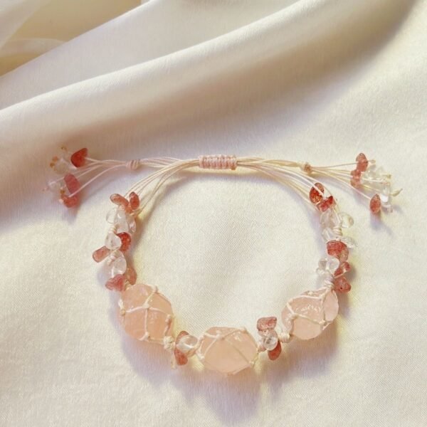 Handmade natural crystal woven bracelet