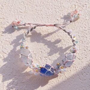 Handmade natural crystal woven bracelet