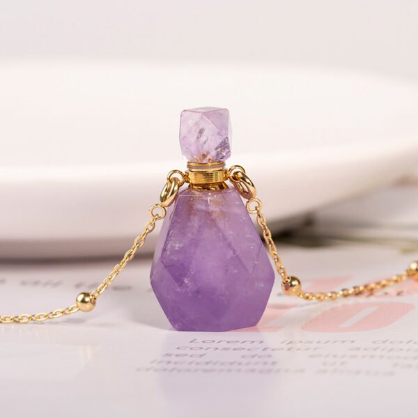 Handmade natural crystal perfume bottle pendant