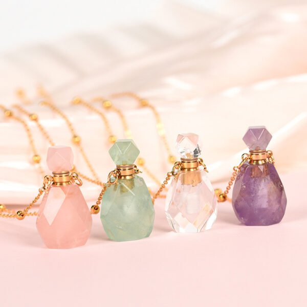 Handmade natural crystal perfume bottle pendant