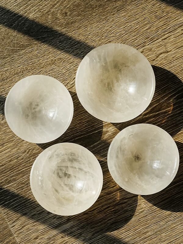 Handmade natural white crystal bowl